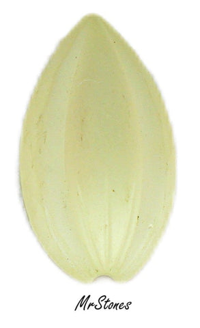 15.5x9 mm Leaf Flat Back Jonquil Yellow Frosted Matte