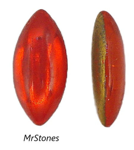 15x7mm (3175) Hyacinth Orange Marquise Navette Cabochon West Germany