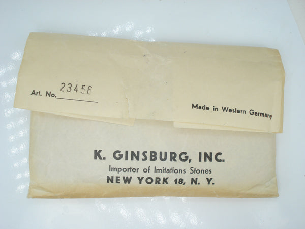 15x7mm (3175) Hyacinth Orange Marquise Navette Cabochon West Germany