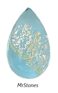 10x6mm (2390) Aqua Golden Yellow Foil Inside Cabochon Unfoiled