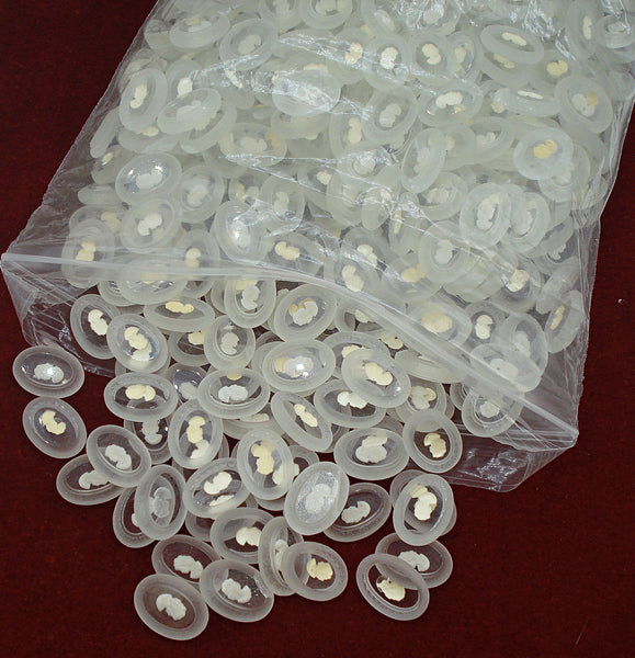 18x13mm Intaglio Crystal Frosted Matte White Left/Right Facing Lady Oval Glass