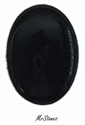 18x13mm Natural Black Onyx Oval Buff Top 1pc/$1.95 or 3pc/$2.95