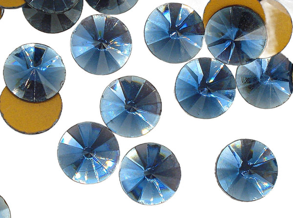 16mm (2006) Montana Sapphire Blue Rivoli Round Flatback Pointed Top