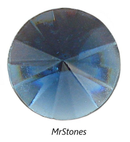 16mm (2006) Montana Sapphire Blue Rivoli Round Flatback Pointed Top