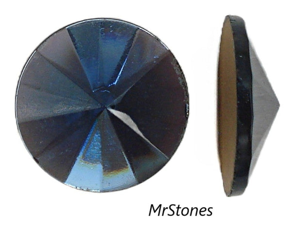 16mm (2006) Montana Sapphire Blue Rivoli Round Flatback Pointed Top