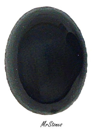 16x12mm (2195) Jet Black Oval Cabochon