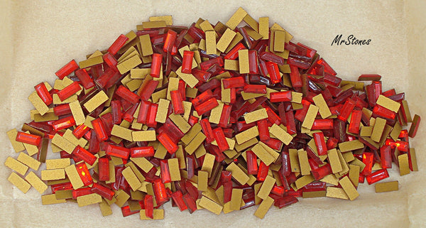 7x3mm (3932) Light Siam Cz Flatback Baguette