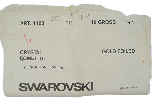 3.2mm (1100) (25pp) Comet Or Round Chaton Swar. 24 Carat Gold Coating