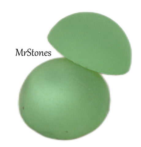 11mm (2194) Peridot Frosted Matte Round Cabochon Western Germany