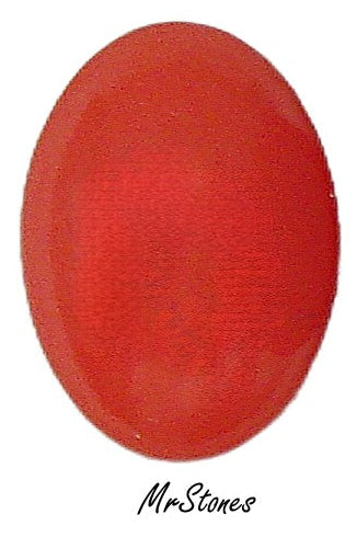 18x13mm (2195) Coral Glass Oval Cabochon