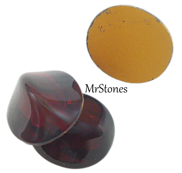 24x22mm (2109) Siam Red Oval Cabochon With Spine Ridge
