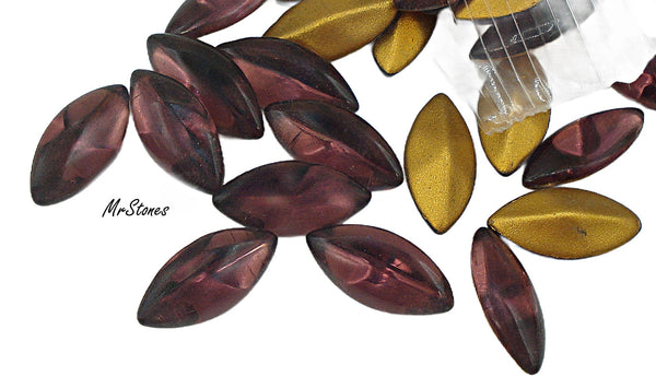15x7mm (3146) Amethyst Purple Marquise Navette Buff Top Doublet