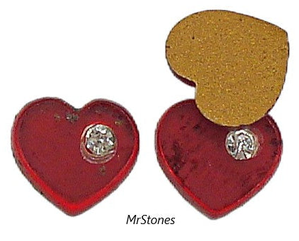 7mm (2800) Ruby Flat Back Heart Crystal 1.2mm Round Accent West Germany