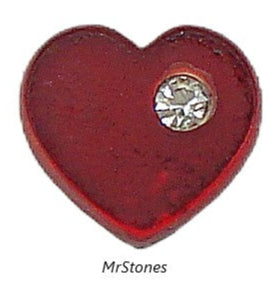 7mm (2800) Ruby Flat Back Heart Crystal 1.2mm Round Accent West Germany