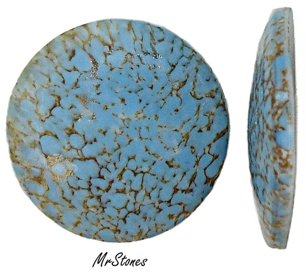 30mm (1684) Glass Turquoise Matrix Round Cabochon