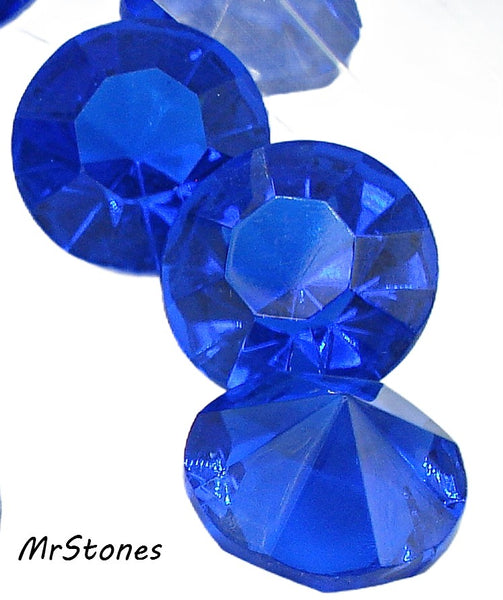 14.2-14.5mm (1100/2) (60ss) TTC Cobalt Blue Unfoiled Round Chaton 9.7mm Thick