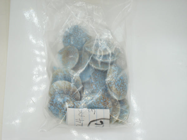 30mm (1684) Glass Turquoise Matrix Round Cabochon