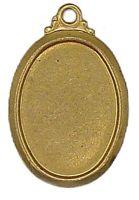 14x10mm Brass Oval Dangle Vintage Finding 1mm Thin 2pcs/$1.25