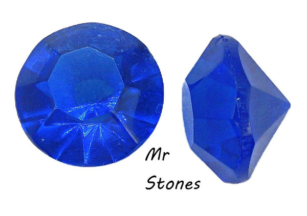 14.2-14.5mm (1100/2) (60ss) TTC Cobalt Blue Unfoiled Round Chaton 9.7mm Thick