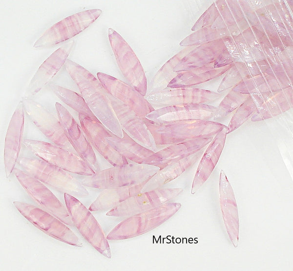15x4mm (4200/2) TTC Pink Stripe Opal Unfoiled Marquise Navette