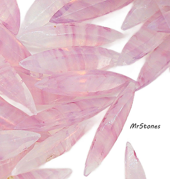 15x4mm (4200/2) TTC Pink Stripe Opal Unfoiled Marquise Navette