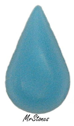 10x6mm (2390/4) Turquoise Blue Glass Pear Teardrop Cabochon