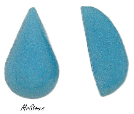 10x6mm (2390/4) Turquoise Blue Glass Pear Teardrop Cabochon