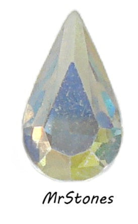 10x6mm (4300) M/C Crystal AB Pear Teardrop Shape Unfoiled