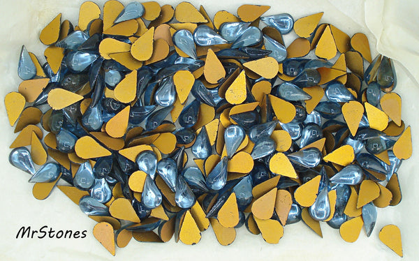 13x7.8mm (2390/4) Montana Sapphire Pear Shape Teardrop Cabochon West Germany