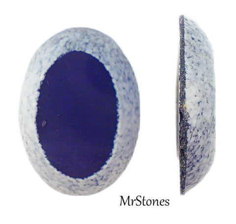 25x18mm (1685) Deep Purple Amethyst Frosted Snow Side Oval Cabochon