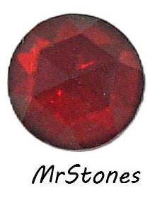 8mm (2020) Siam Red Rauten Rose Cut Round Flatback Pointed Fully Faceted Top