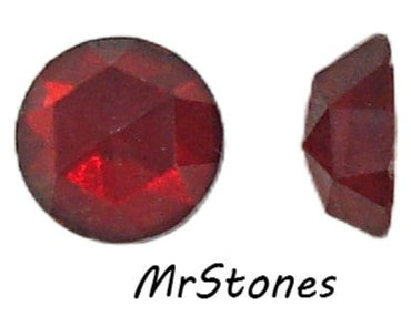 8mm (2020) Siam Red Rauten Rose Cut Round Flatback Pointed Fully Faceted Top