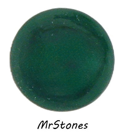 17.5-18mm (2175) Forest Green Button Top Round Cabochon Mount Hole in Back 9mm Thick