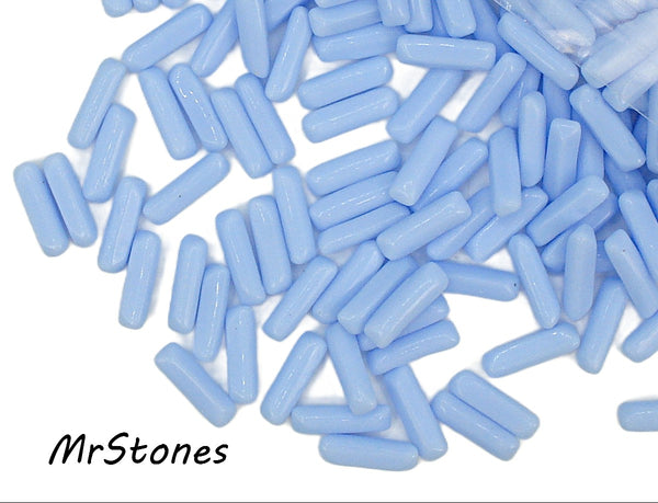 10x3mm (3145) Opaque Blue Baguette Buff Top Doublet
