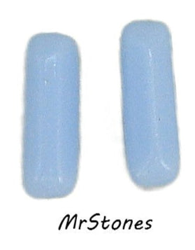 10x3mm (3145) Opaque Blue Baguette Buff Top Doublet