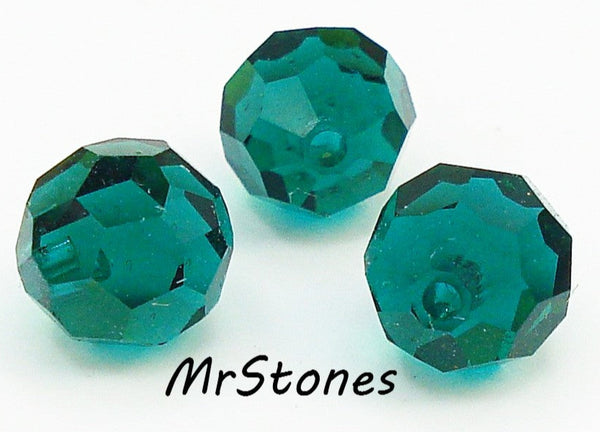 6mm (5080) Glass 1/2 Drilled Emerald Green Swarovski Beads