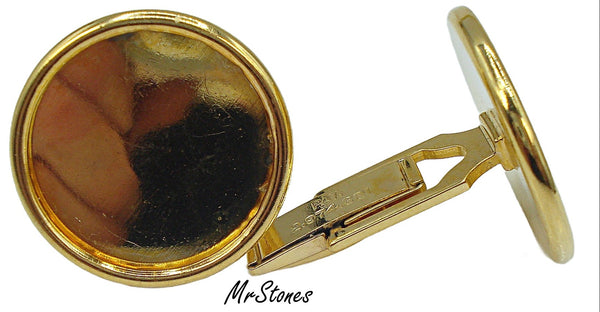 20mm Round Gold tone Plated Cufflinks (1 pair)