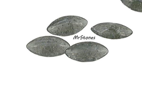 8x4/10x5/15x7mm (3146) Gray Crackle Marquise Navette Buff Top Doublet