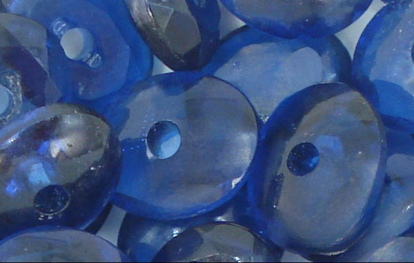 12x10mm (3160) Montana Sapphire Buff Top Oval Faceted Cab Back with Hole $1.25/1pc~$8.95/10pc~$19.95/144pcs