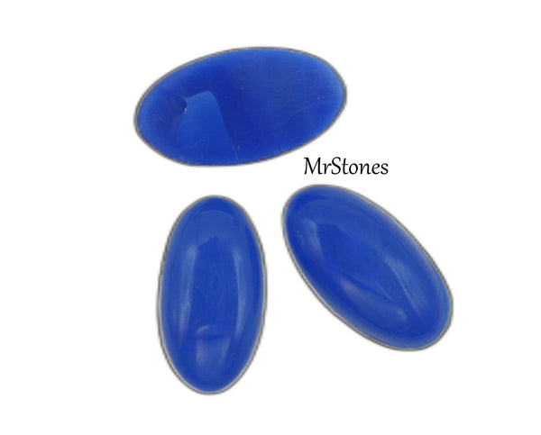 30x17mm (2195) Lapis Blue Glass Oval Cabochon