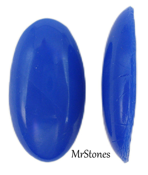 30x17mm (2195) Lapis Blue Glass Oval Cabochon