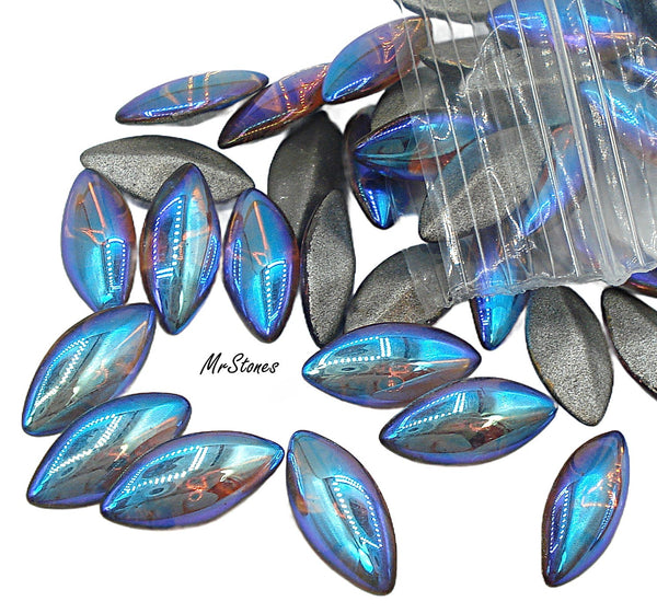 15x7mm (3146) Topaz AB Marquise Navette Buff Top Doublet