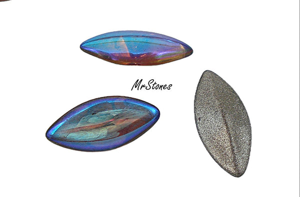 15x7mm (3146) Topaz AB Marquise Navette Buff Top Doublet