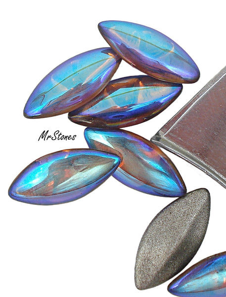 15x7mm (3146) Topaz AB Marquise Navette Buff Top Doublet
