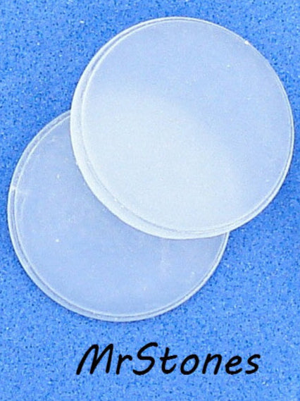 17mm (2135) Alabaster Matte Frosted Round Low Dome Disc Cabochon Czech 3pc/$1.00