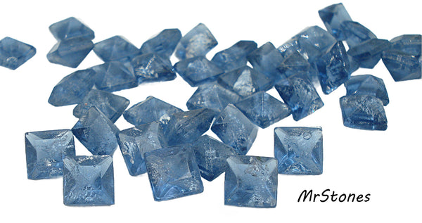 6mm (4400/2) TTC Light Montana Silver Foil Inside Unfoiled Square Shape