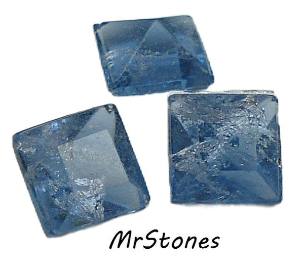 6mm (4400/2) TTC Light Montana Silver Foil Inside Unfoiled Square Shape