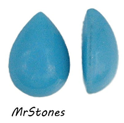 15x11mm (3331) Turquoise Pear Pendeloque Glass Cabochon Exceptional stones!