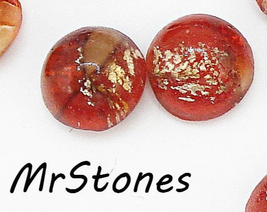 6mm (1684) Unfoiled Light Siam Gold Foiling Inside Round Cabochon