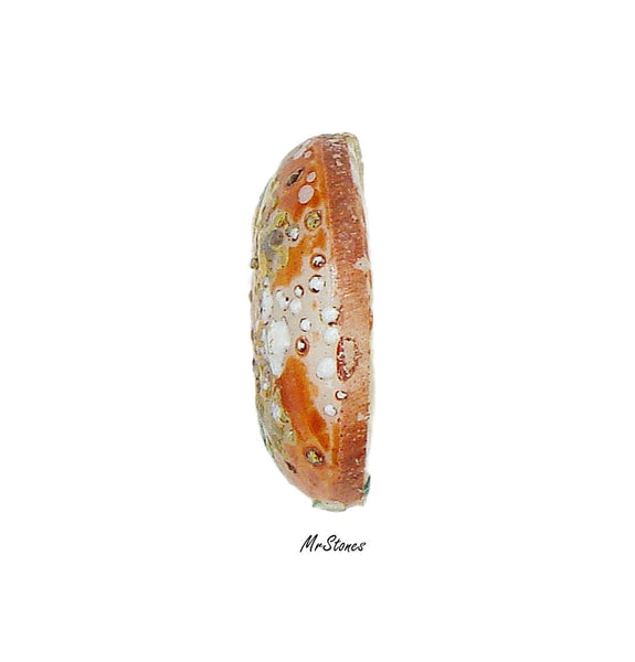 18mm (1684) Juliana Apricot Easter Egg Round Textured Frit - Only 2 Available